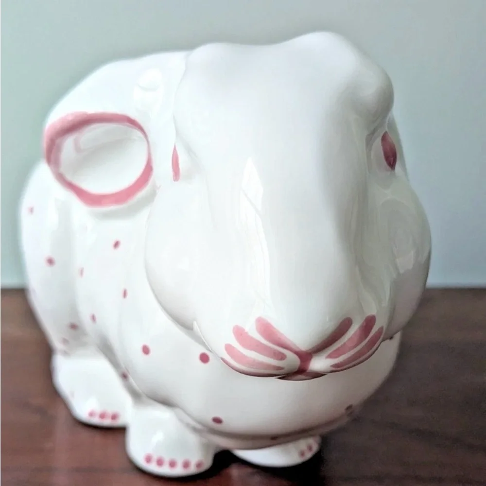 Tiffany & Co. White Ceramic Bunny with Pink Polka Dots - Picture 8 of 8